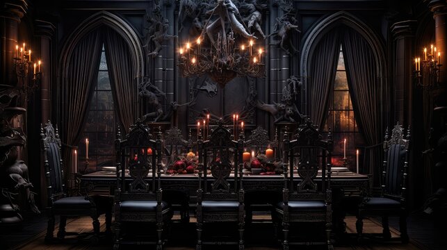 furniture dark dining room - Powered by Adobe