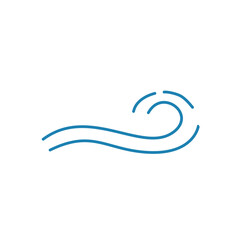 Water wave line icons. Flowing river water and sea wave marks.
