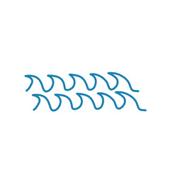 Water wave line icons. Flowing river water and sea wave marks.