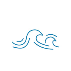 Obraz premium Water wave line icons. Flowing river water and sea wave marks.
