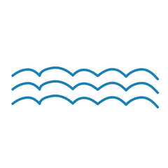 Water wave line icons. Flowing river water and sea wave marks.