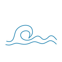 Water wave line icons. Flowing river water and sea wave marks.