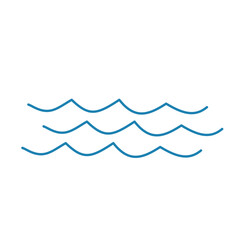 Water wave line icons. Flowing river water and sea wave marks.