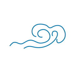 Water wave line icons. Flowing river water and sea wave marks.