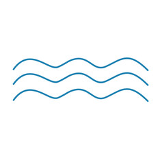 Water wave line icons. Flowing river water and sea wave marks.