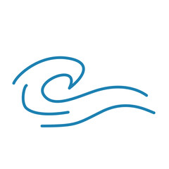 Water wave line icons. Flowing river water and sea wave marks.