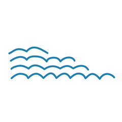 Water wave line icons. Flowing river water and sea wave marks.