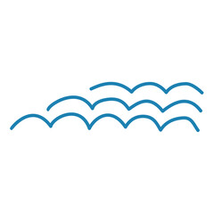 Water wave line icons. Flowing river water and sea wave marks.