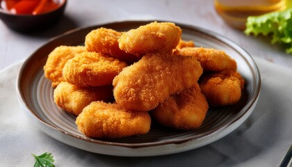 Spicy fried crispy chicken nuggets