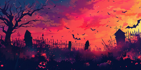 Halloween Motiv als Postkarte Einladungskarte oder Hintergrund