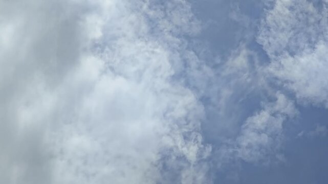 White clouds moving on the blue sky