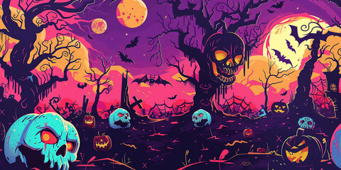 Halloween Motiv als Postkarte Einladungskarte oder Hintergrund
