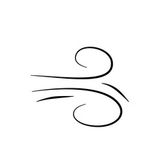 Hand drawn doodle wind motion, air blow, swirl elements. Sketch drawn air blow motion, smoke flow art, abstract line.