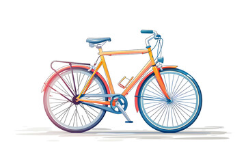 Fototapeta premium Vibrant and stylish bicycle with an eye-catching color gradient, perfect for urban exploration and outdoor adventures.