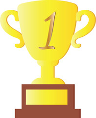 Golden Trophy Cup Icon for First Place Victory