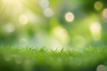 Obraz premium blur bokeh green garden background abstract 