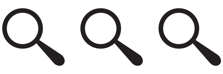 search icon magnifying glass vector sign isolated on white background