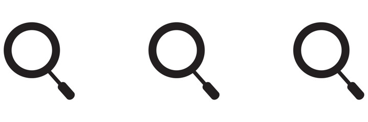 search icon magnifying glass vector sign isolated on white background