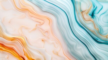 Obraz premium Abstract composition of layered epoxy resin, focusing on its protective shielding properties, fluid shapes and gradients, harmonious blend of colors and textures