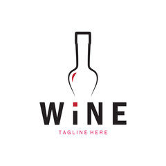 Wine logo with wine glasses and bottles.for night clubs,bars,cafe and wine shops.