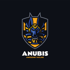 Vector Logo Illustration Anubis E- Sport and Sport Style.