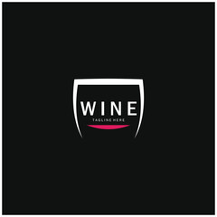 Wine logo with wine glasses and bottles.for night clubs,bars,cafe and wine shops.
