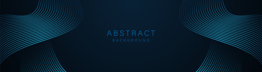 Modern shiny blue abstract glowing geometric lines on dark background