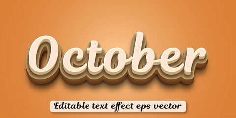 October white color editable 3d text effect eps vector