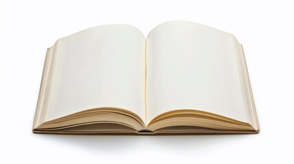 Obraz premium An empty, open book with clean, white pages, inviting imagination