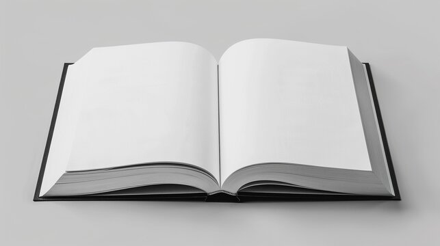 An empty, open book with clean, white pages, inviting imagination