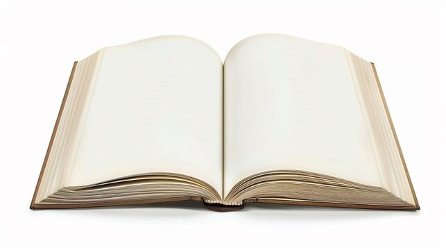 An empty, open book with clean, white pages, inviting imagination