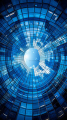 Abstract Modern Architecture with Circular Glass Building Design for Posters and Backgrounds