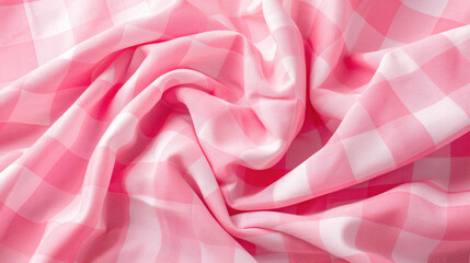 Obraz premium Soft pink fabric with a classic checkered pattern, perfect for design projects, crafts, and home decor.
