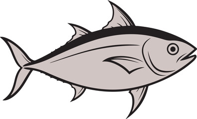 Tuna fish vector art with a white background