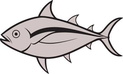 Tuna fish vector art with a white background
