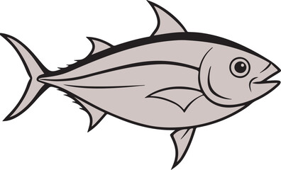 Tuna fish vector art with a white background