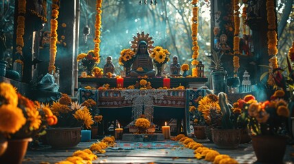 Fototapeta premium Vibrant Hispanic Altar for Cultural Celebration - Sony A7 IV Shot