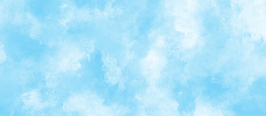 gradient light sky blue shades grunge cloudy watercolor background on white paper texture, blue watercolor abstract sky blue background, soft cloudy watercolor abstract painting background.