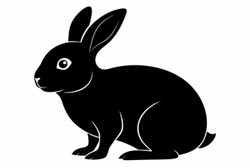 Rabbit silhouettes. Silhouette shadow illustration of a rabbit on white background. Vector illustration.