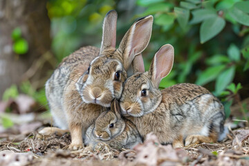 Obraz premium Rabbit family