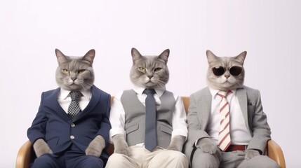 Three Cats in Suits