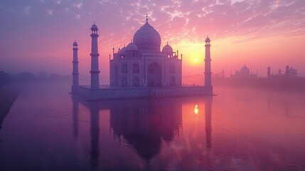 Visiting the Taj Mahal at sunrise, Agra, India