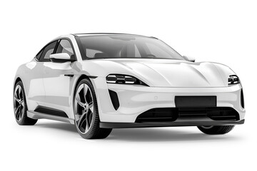 Electric sedan car in concept, EV car isolated