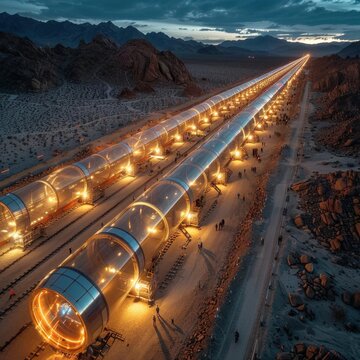 Hyperloop transportation system in action