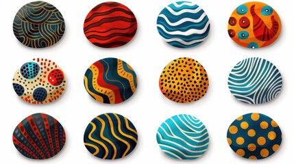 Vibrant collection of abstract doodles featuring fun geometric shapes, perfect for creative projects and modern decor.