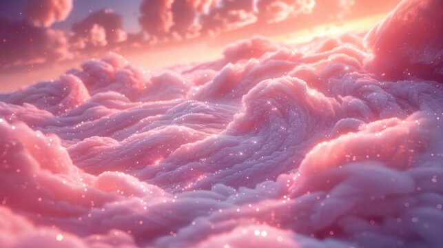 Dreamy pink cloudscape - generative ai