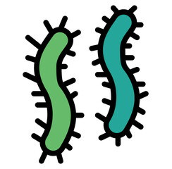 Worm Filled Line Icon Illustration