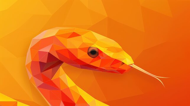 A low polygon snake design, perfect for tshirts and wallpapers, showcasing the art of origami with a modern twist.