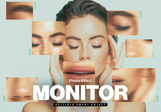 Monitor Photo Effect Template