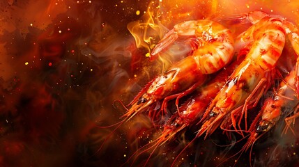 Delicious boiled prawns.